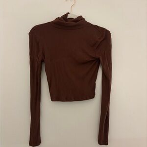 Sunday Best Aritzia Chocolate Brown Crop Top